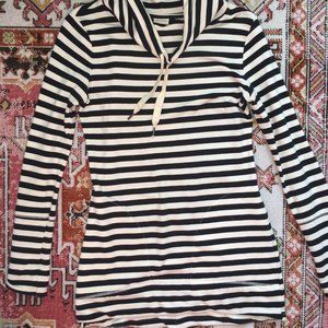 Black/Cream Striped Merona Cowl Neck Tunic